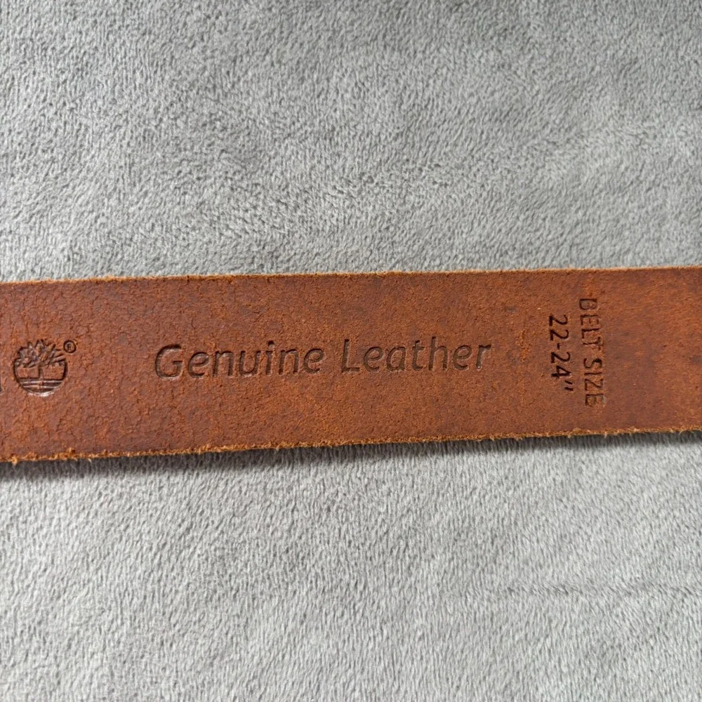 Timberland Boy Brown Genuine Leather Belt Size 22-24 Cognac Gunmetal Buckle